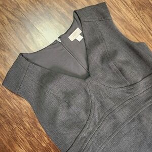 Ann Taylor LOFT Womens 6‎ Gray Sheath Dress Sleeveless Career Work Office Pencil